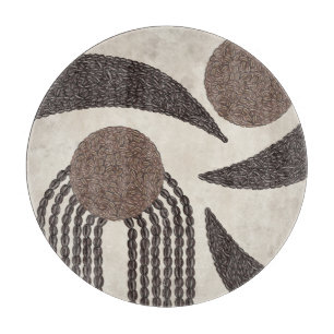 Tabla De Cortar Grano de café orgánico geométrico moderno neutral