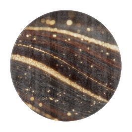 Tabla De Cortar Grano de madera oscura de nuez negra con ríos dora