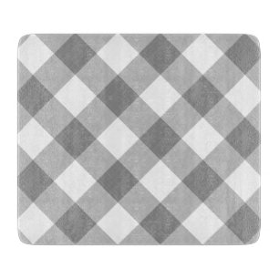 Tabla De Cortar Gray White Gingham Moderno País