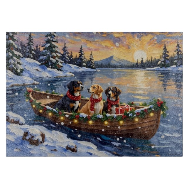 Tabla De Cortar Greater Swiss Mountain Dog Christmas Boat Holiday (Anverso)