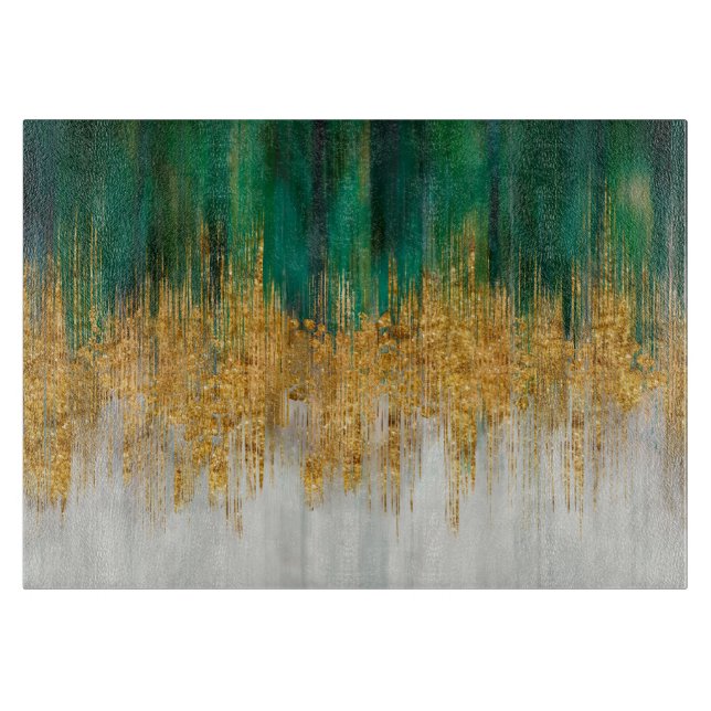 Tabla De Cortar Green and gold motion abstract (Anverso)