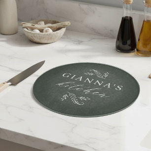Tabla De Cortar Green Cocina Botánica personalizada de su nombre