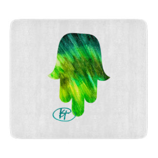 Tabla De Cortar Green Hamsa Art Cutting Board