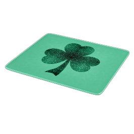 Tabla De Cortar Green Sparkles Shamrock St. Patrick' Day turquesa