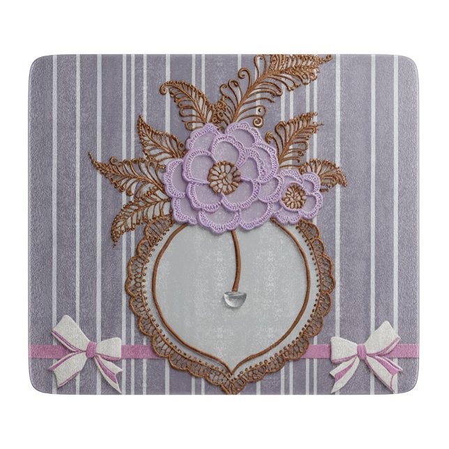 Tabla De Cortar Grey stripes AI art  (Anverso)