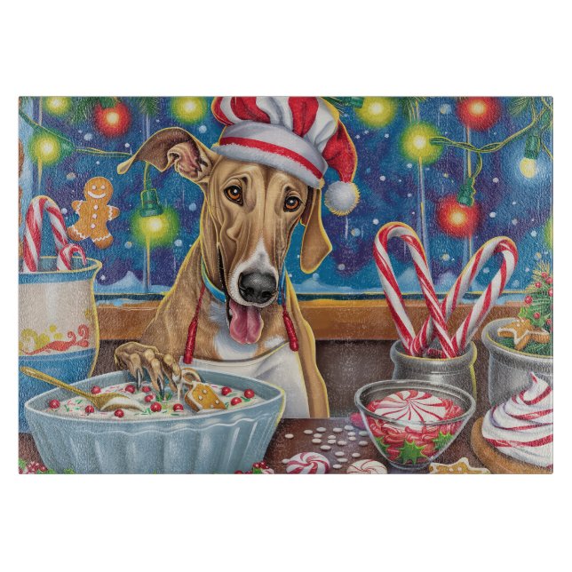 Tabla De Cortar Greyhound Holiday Baking: Navidades festivos (Anverso)