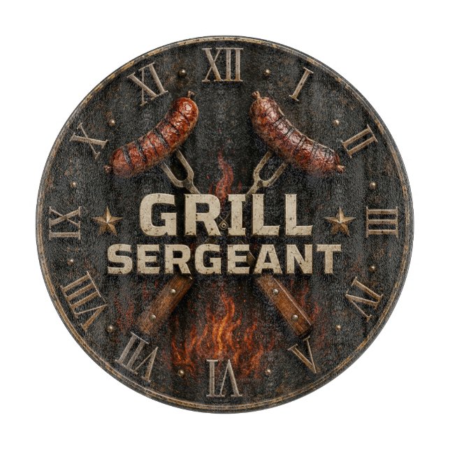 Tabla De Cortar Grill Sergeant Funny BBQ Grill Master Barbecue  (Anverso)