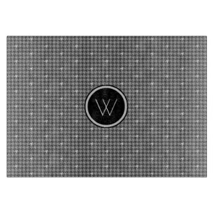 Tabla De Cortar Gris con placa de corte de gallo de acento platead