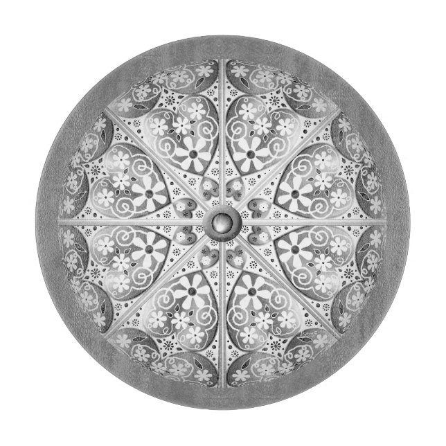 Tabla De Cortar Gris de encaje cerámico (Anverso)