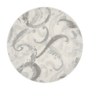 Tabla De Cortar Gris Neutral y Abstracto Blanco