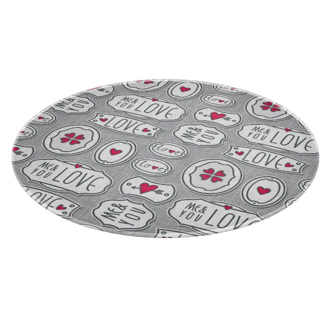 Tabla De Cortar Gris yo y usted modelo del amor (Borde)