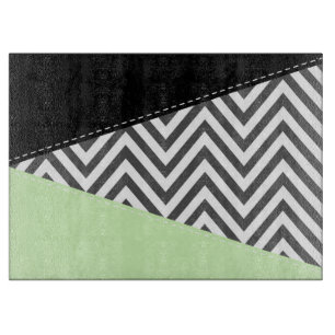 Tabla De Cortar Gris Zigzag, Gris Chevron, Zigzag Pattern, Mint