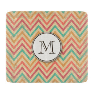 Tabla De Cortar Grunge arcoiris Zigzag Chevron Stripes