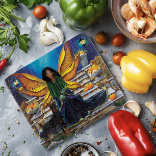 Tabla De Cortar Guardian de hadas Doberman Dog