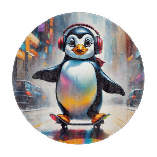 Tabla De Cortar Guay de pintura de arte digital pingüino