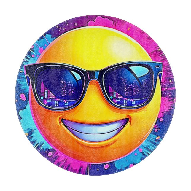 Tabla De Cortar Guay 😎 Emoji Splash Fun (Anverso)