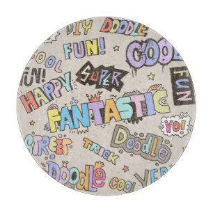 Tabla De Cortar Guay Fun Doodle Lettering Vintage