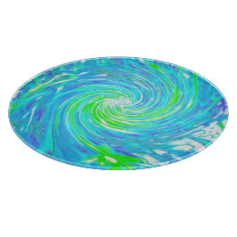 Tabla De Cortar Guay Resumen Retro Aqua y Lime Green Swirl