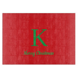 Tabla De Cortar Guión de Feliz Navidad Monograma Personalizado