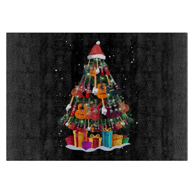 Tabla De Cortar Guitar Christmas Tree Funny (Anverso)