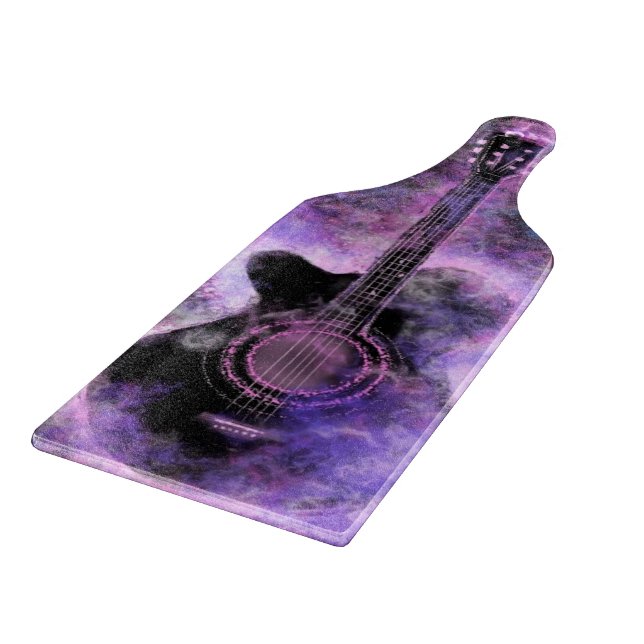 Tabla De Cortar Guitar Cutting Board Music Purple (Borde)