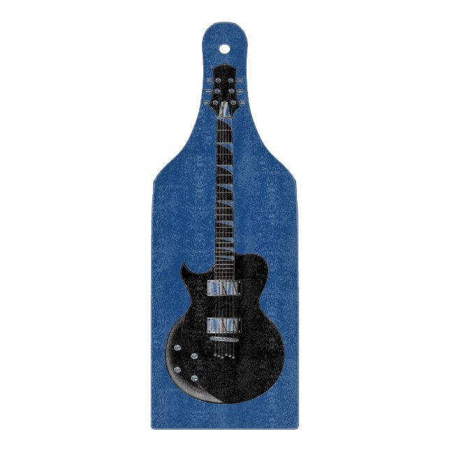 Tabla De Cortar Guitarra Eléctrica Azul Black Pop Art (Anverso)