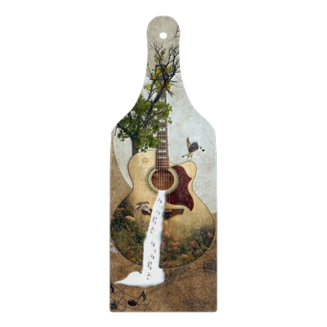 Tabla De Cortar Guitarra Fantasy Decorada (Anverso)