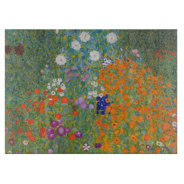 Tabla De Cortar Gustav Klimt Flor Jardín Naturaleza (Anverso)