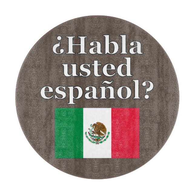 Tabla De Cortar ¿Hablas español? Bandera (Anverso)