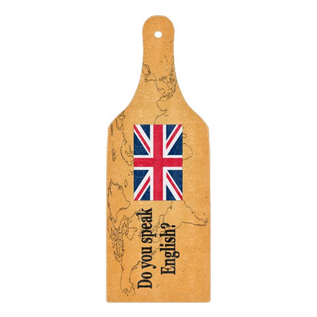 Tabla De Cortar ¿Hablas inglés? Bandera bf (Anverso)