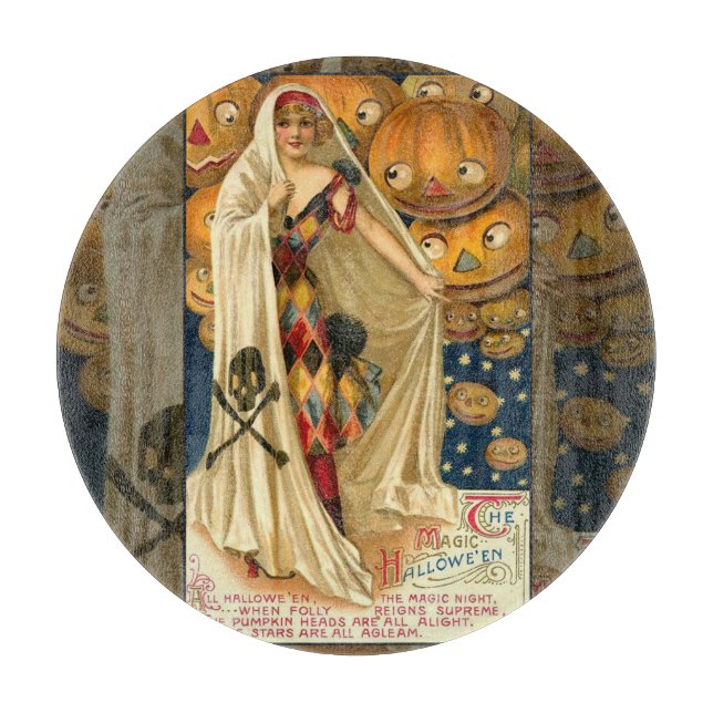 Tabla De Cortar Halloween antiguo Jack O Lantern Costume mujer (Anverso)