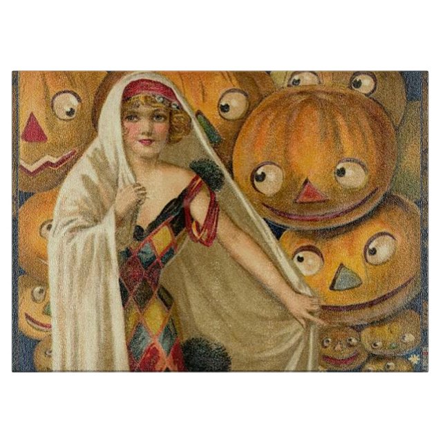 Tabla De Cortar Halloween antiguo Jack O Lantern Costume mujer (Anverso)