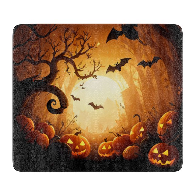 Tabla De Cortar Halloween/Bat/Calabaza/Caída (Anverso)