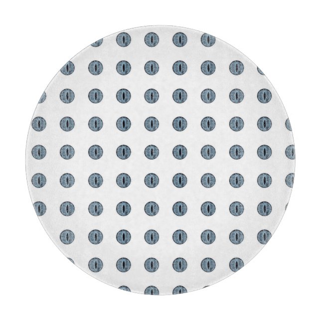 Tabla De Cortar Halloween Blue Polka Dot Eyes (Anverso)