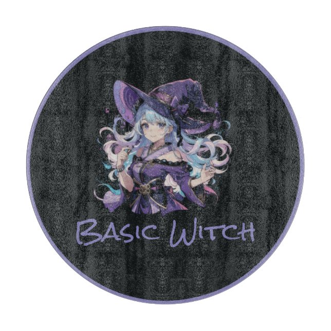 Tabla De Cortar Halloween/Bruja/morado  (Anverso)