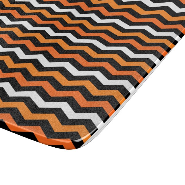 Tabla De Cortar Halloween Chevron Stripe Cutting Board (Borde)