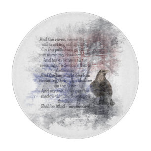 Tabla De Cortar Halloween del ave raven Edgar Allen Poe "The Raven