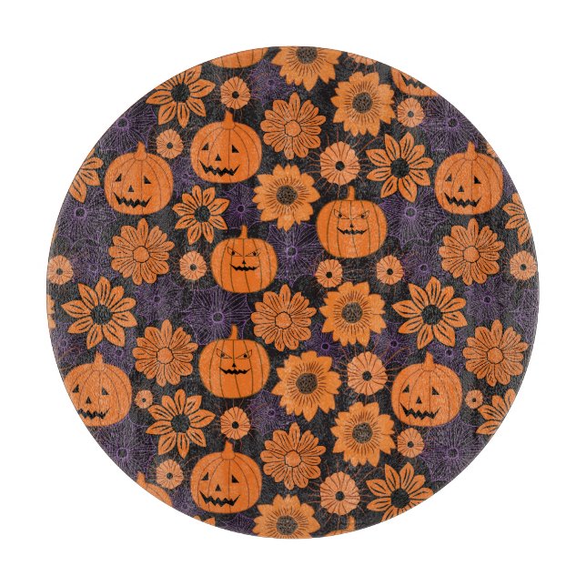 Tabla De Cortar Halloween floral (Anverso)