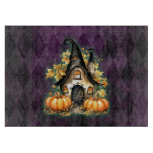 Tabla De Cortar Halloween Gothic Fall Hada Cottage Purple Argyle