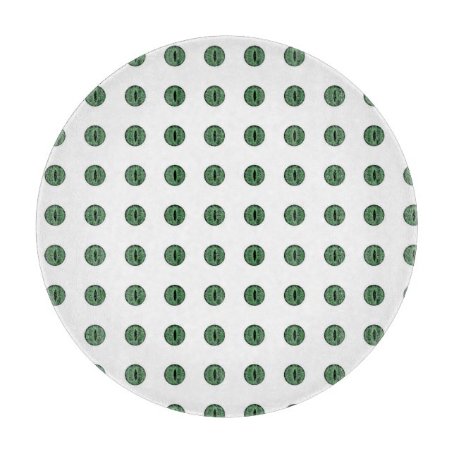 Tabla De Cortar Halloween Green Polka Dot Eyes (Anverso)