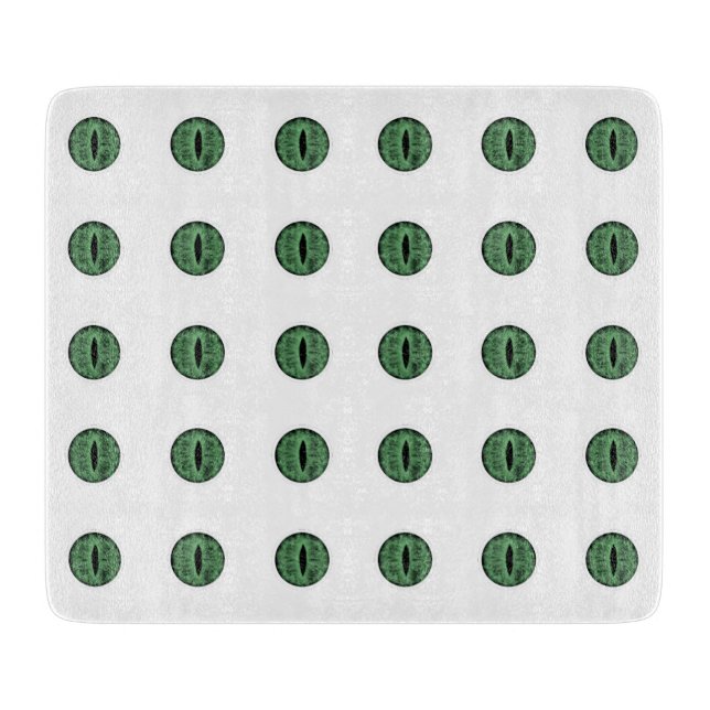 Tabla De Cortar Halloween Green Polka Dot Eyes (Anverso)
