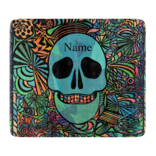 Tabla De Cortar Halloween Hippie Skull Thunder_Cove