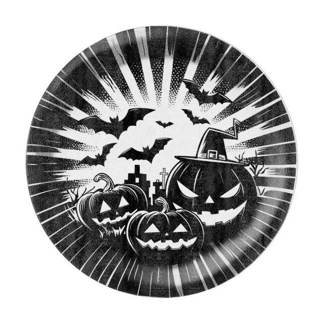 Tabla De Cortar Halloween in black and white (Anverso)