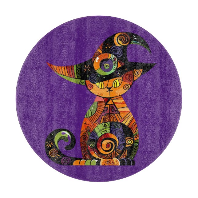 Tabla De Cortar Halloween/mística/gato/otoño (Anverso)