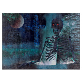 Tabla De Cortar Halloween Skeleton Gravesite