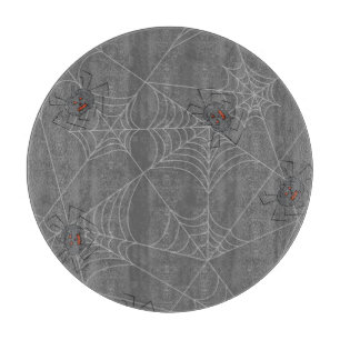 Tabla De Cortar Halloween spiders web and pumpkins  