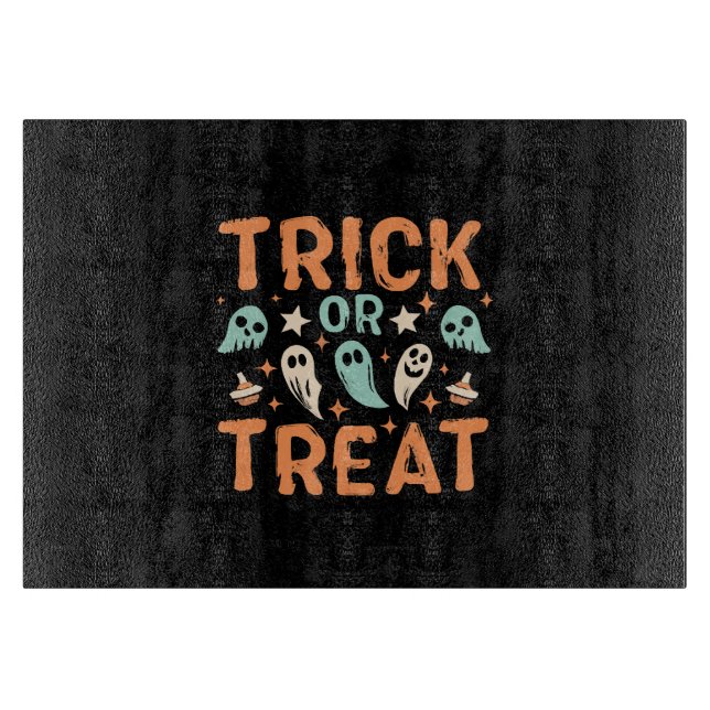 Tabla De Cortar Halloween Truco o Trato (Anverso)