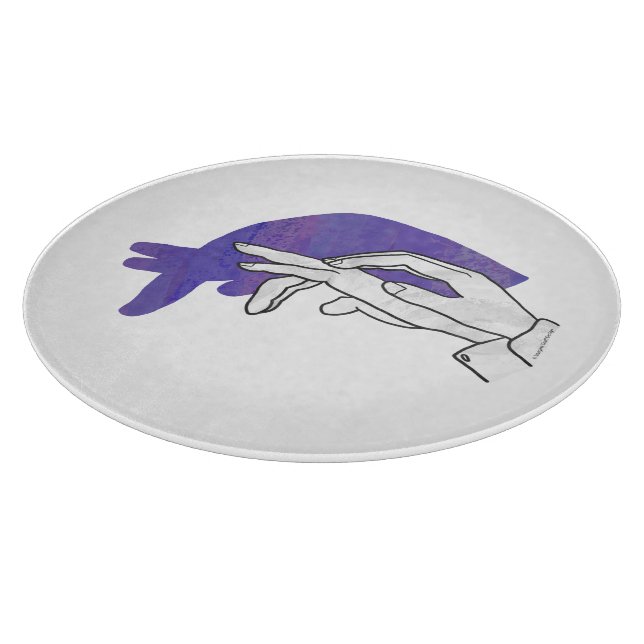 Tabla De Cortar Hand Silhouette Anteater Purple (Borde)