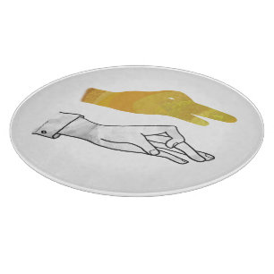 Tabla De Cortar Hand Silhouette Duck Amarillo