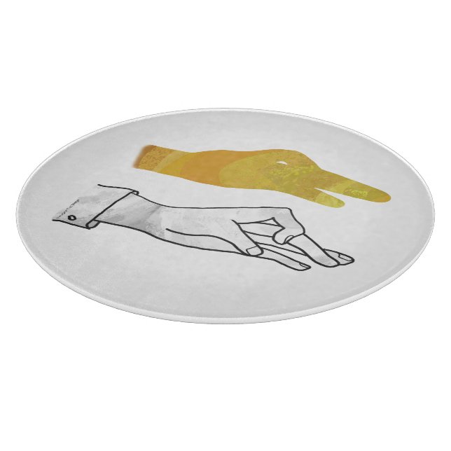 Tabla De Cortar Hand Silhouette Duck Amarillo (Borde)